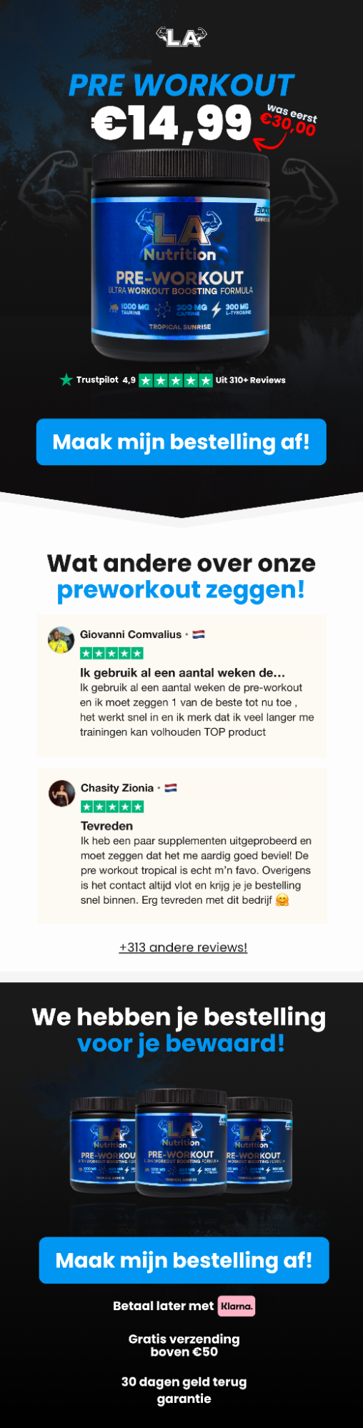 LA Nutrition pre-workout campaign